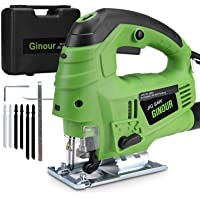 Sierra de Calar- Ginour Sierra Caladora con Láser 3000RPM 800W- 6 Hojas Adicionales- Corte -45º a 45º- 7 Velocidades…